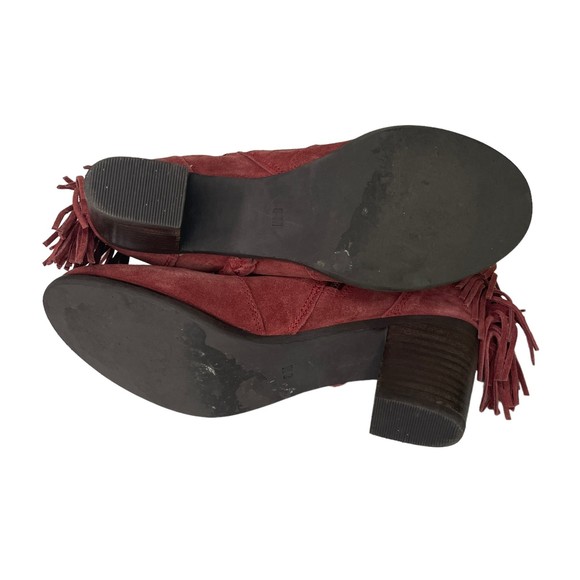 WOMENS MATISSE SPICE RED LUCINDA BOOTS SUEDE FRINGE WESTERN BOOTIES SIZE 8 - Picture 9 of 11